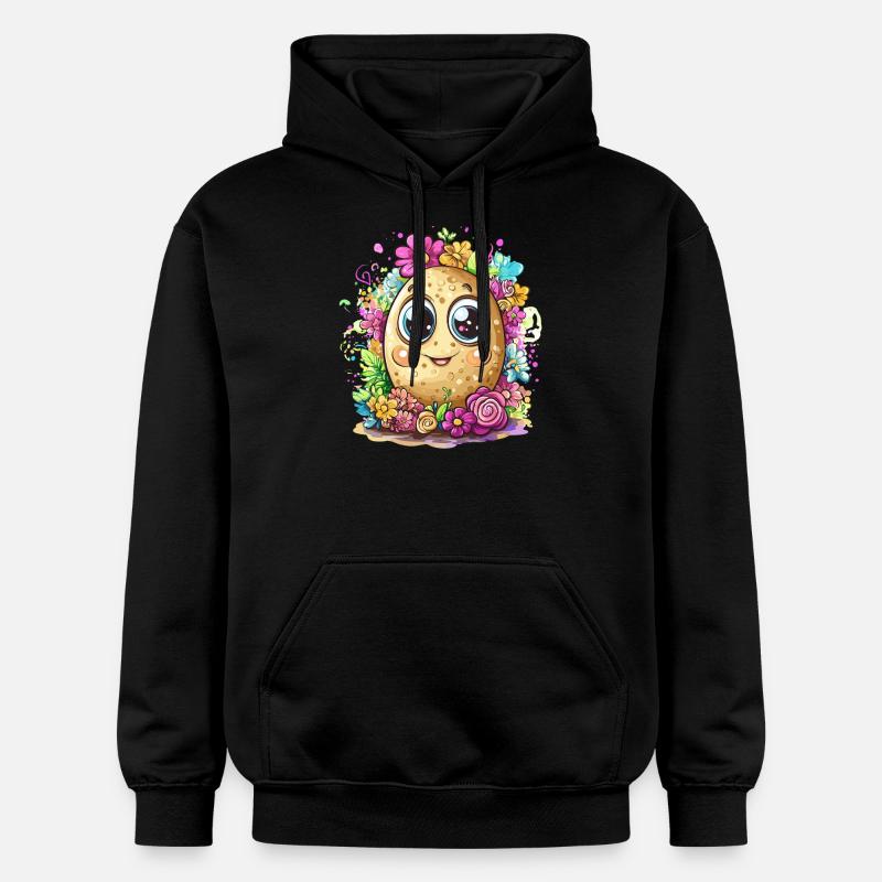 Fleur de patate heureuse - Sweat à capuche Softstyle® Gildan Unisexe - noir