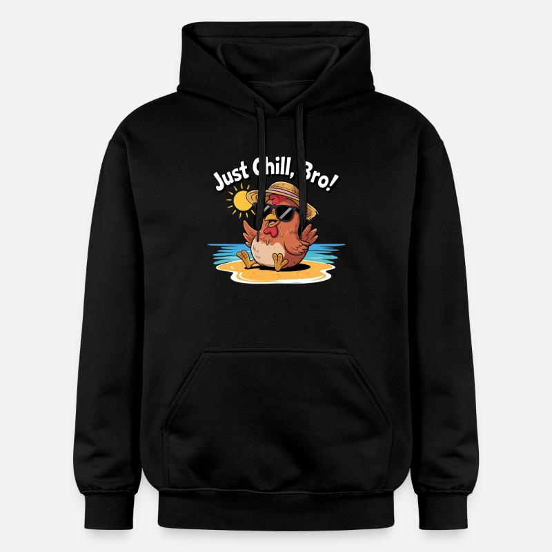 POULET, JUSTE CHILL BRO - Sweat à capuche Softstyle® Gildan Unisexe - noir