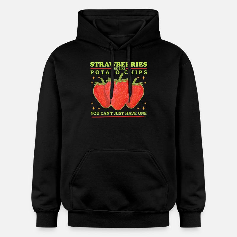 Erdbeeren Strawberry Erdbeere Geschenke - Gildan Unisex Softstyle® Midweight Hoodie - Schwarz