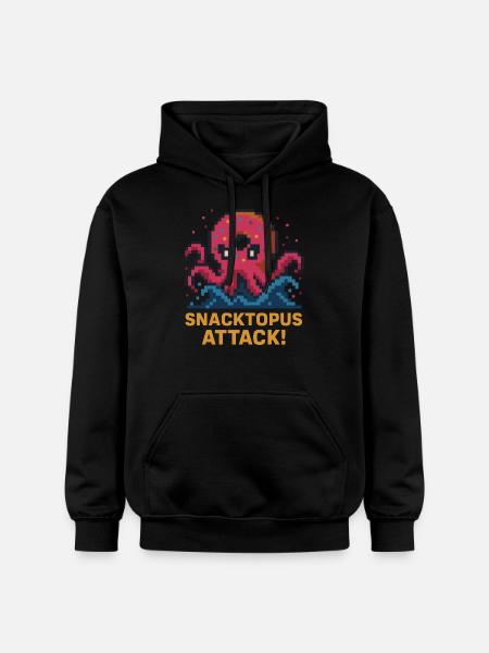 Snacktopus Attack Pixel Donut Kraken - Gildan Unisex Softstyle® Midweight Hoodie - black