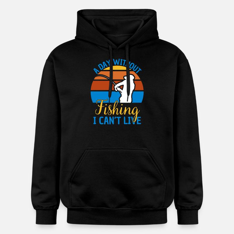 Pêche Dire Drôle Pêche Design - Sweat à capuche Softstyle® Gildan Unisexe - noir