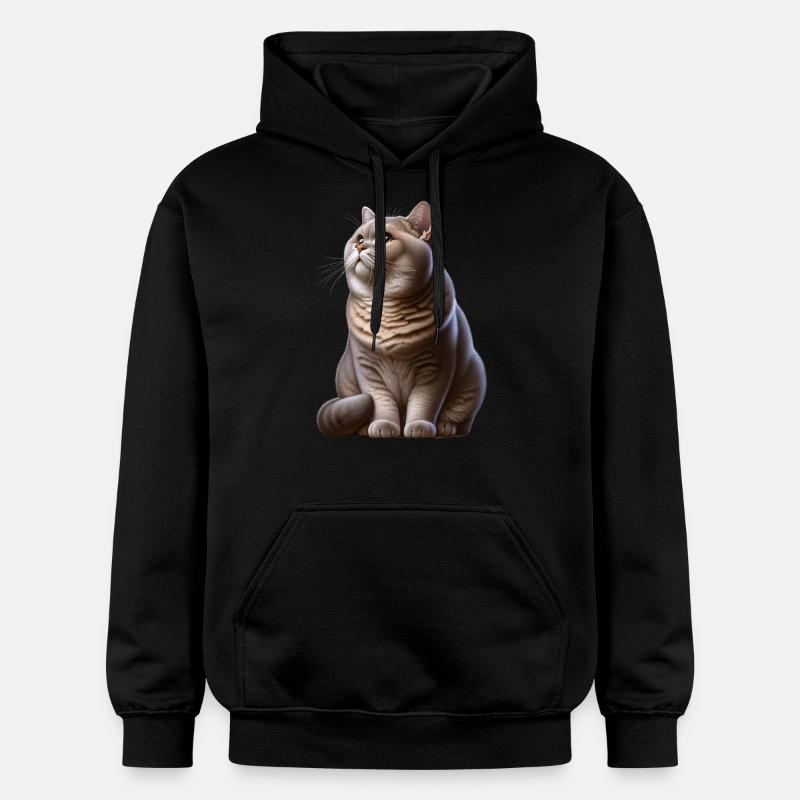 Chat British Shorthair - Sweat à capuche Softstyle® Gildan Unisexe - noir