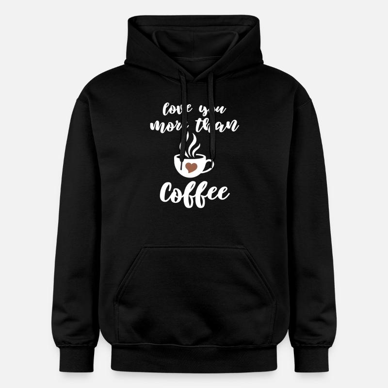 Liebevoller Kaffee Spruch Design - Gildan Unisex Softstyle® Midweight Hoodie - Schwarz