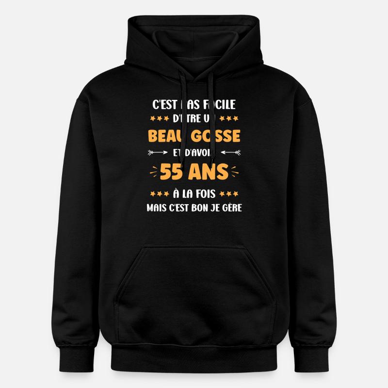 55 ANS - Sweat à capuche Softstyle® Gildan Unisexe - noir