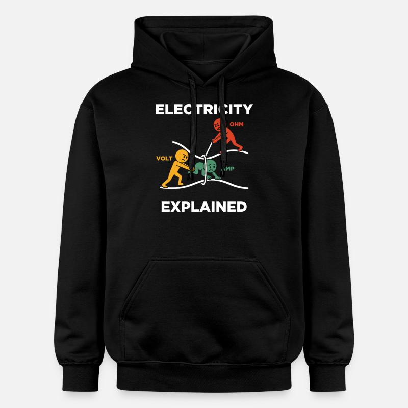 L’électricité expliquée électricien - Sweat à capuche Softstyle® Gildan Unisexe - noir