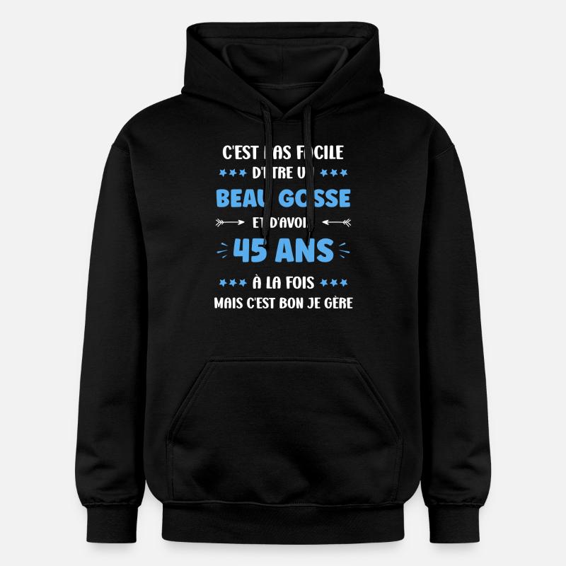 45 ANS - Sweat à capuche Softstyle® Gildan Unisexe - noir