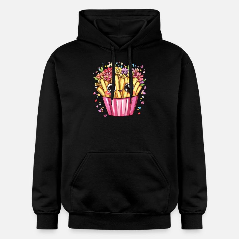 Frites au flower power - Sweat à capuche Softstyle® Gildan Unisexe - noir
