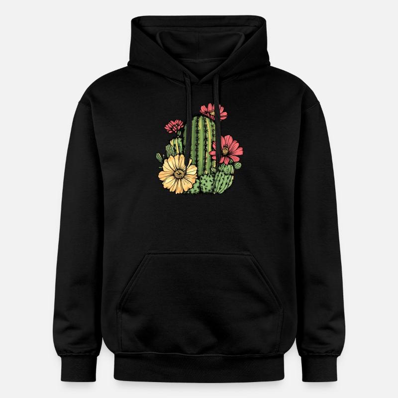 Cactus à fleurs - Sweat à capuche Softstyle® Gildan Unisexe - noir