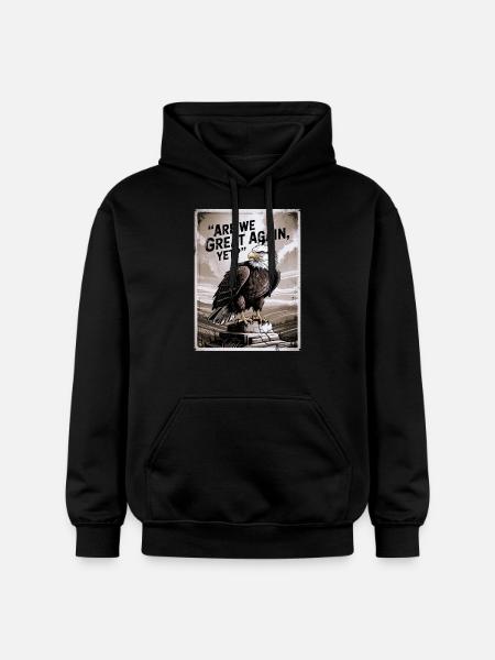 Are We Great Again, Yet? - Gildan Unisex Softstyle® Midweight Hoodie - black