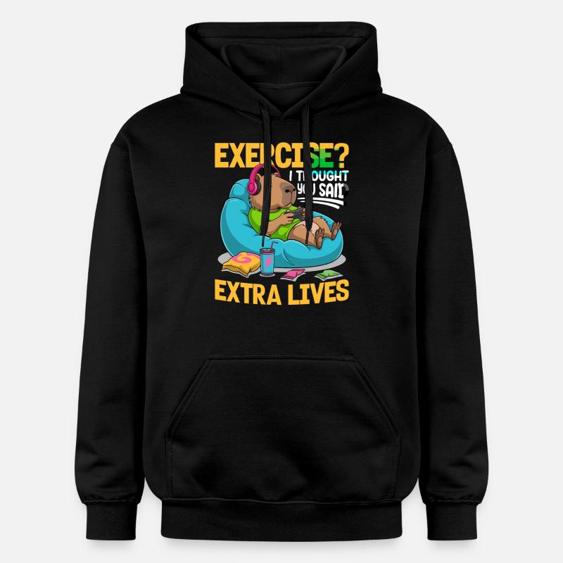 Capybara Gamer Gaming - Sweat à capuche Softstyle® Gildan Unisexe - noir