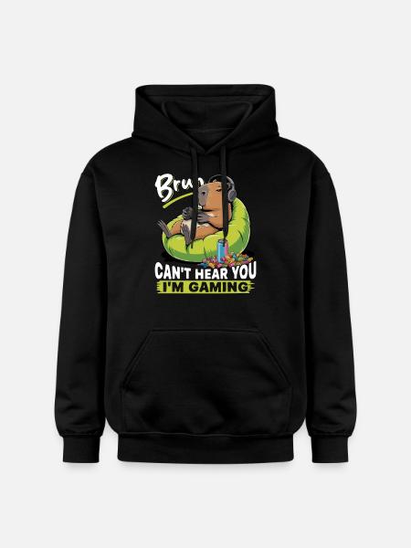 Capybara Gamer Gaming - Sweat à capuche Softstyle® Gildan Unisexe - noir