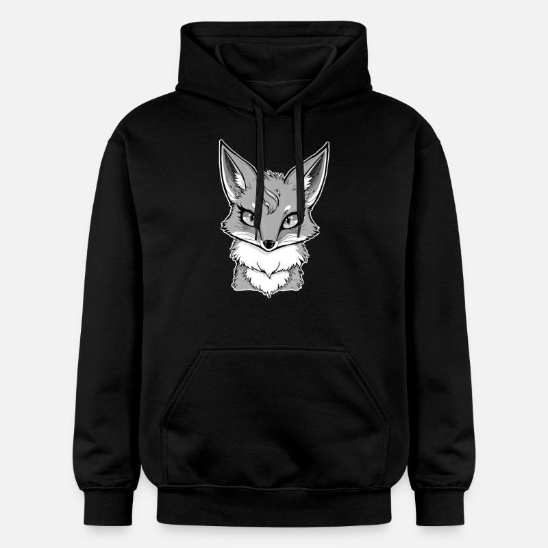 Renard gris - Sweat à capuche Softstyle® Gildan Unisexe - noir