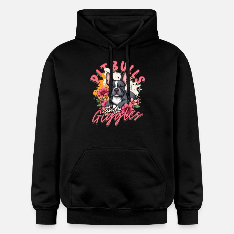 Pitbull Pitbulls et rires - Sweat à capuche Softstyle® Gildan Unisexe - noir