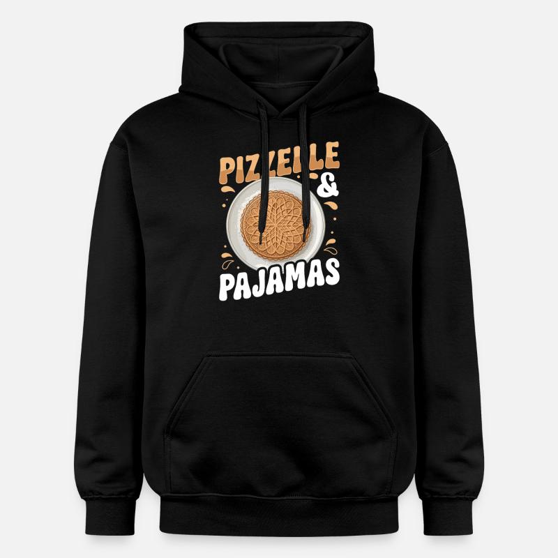Pizzelle Waffle - Italian Waffles - Gildan Unisex Softstyle® Midweight Hoodie - black