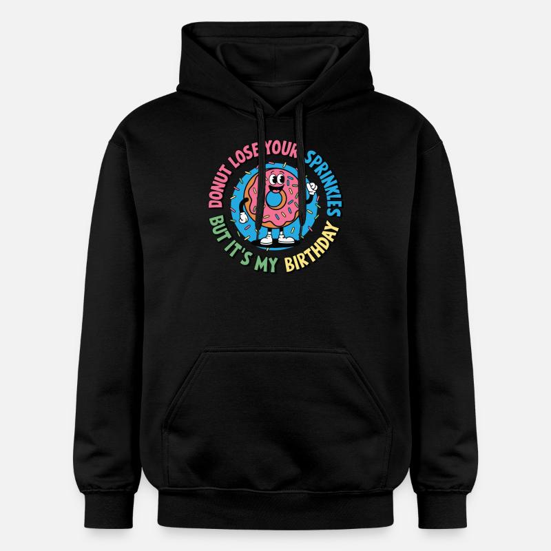 Beignet d’anniversaire design drôle - Sweat à capuche Softstyle® Gildan Unisexe - noir