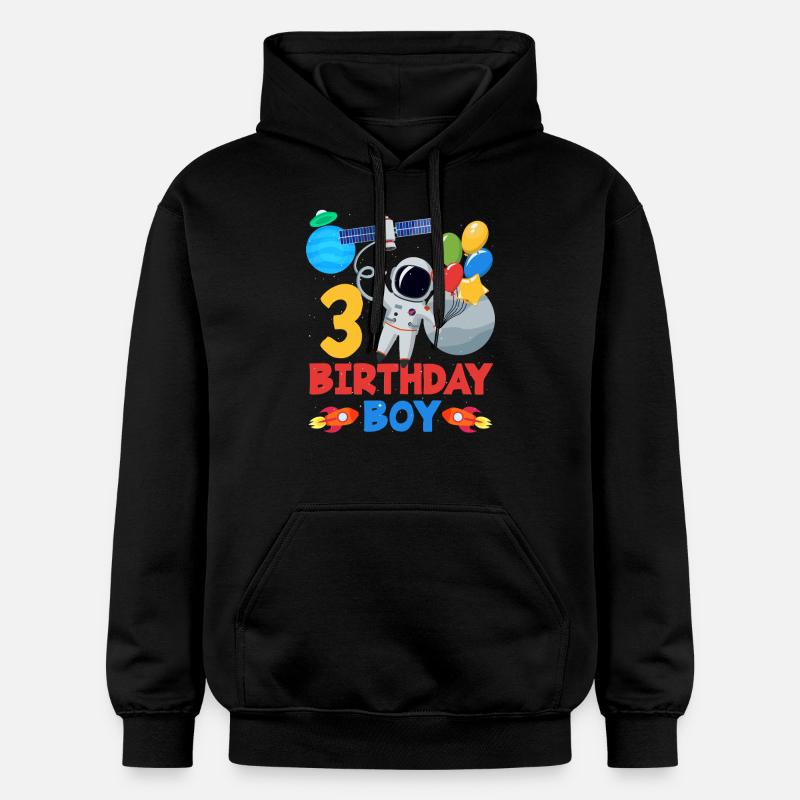 Astronaute Aventure Anniversaire Garçon Design - Sweat à capuche Softstyle® Gildan Unisexe - noir