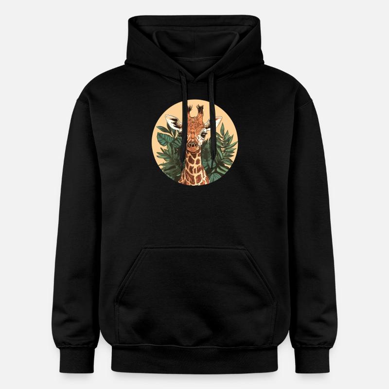 Girafe dans la jungle - Sweat à capuche Softstyle® Gildan Unisexe - noir