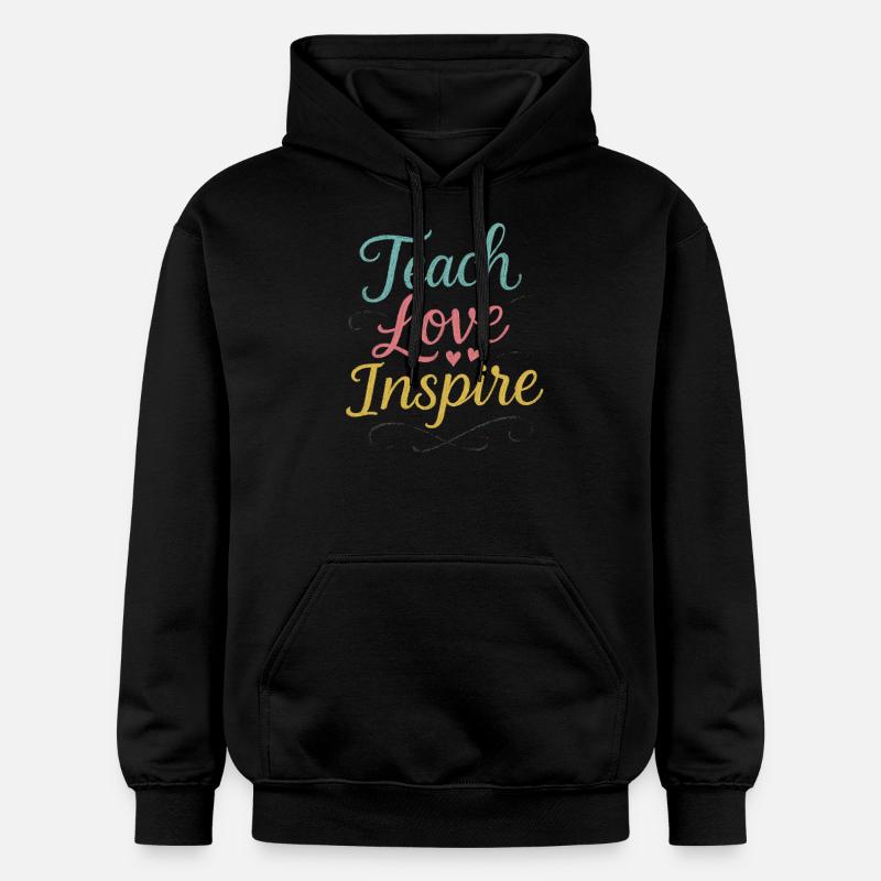 Enseigner, Aimer, Inspirer, Design d’école - Sweat à capuche Softstyle® Gildan Unisexe - noir