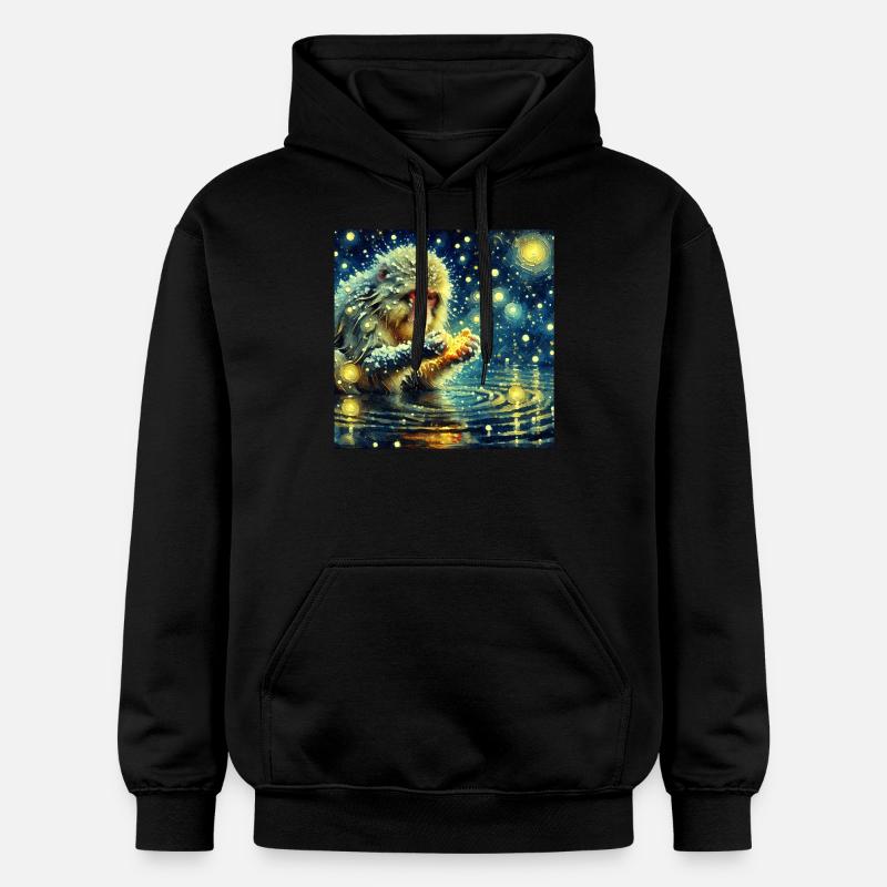 Singe des neiges Nuit étoilée - Sweat à capuche Softstyle® Gildan Unisexe - noir