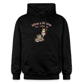 Alleinerziehende Mutter -chaos -koordinatorin Wine - Gildan Unisex Softstyle® Midweight Hoodie - Schwarz - Vorne - Marisol (170cm) & Nik (191cm)