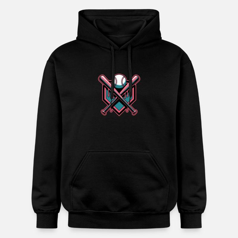 Baseball Eis Baseballschläger - Gildan Unisex Softstyle® Midweight Hoodie - Schwarz