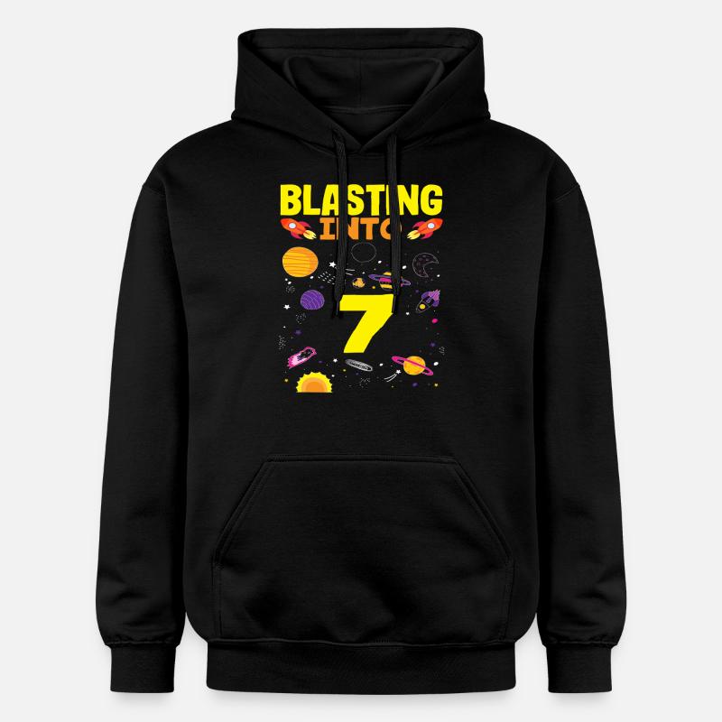 Aventure spatiale du 7e anniversaire - Sweat à capuche Softstyle® Gildan Unisexe - noir