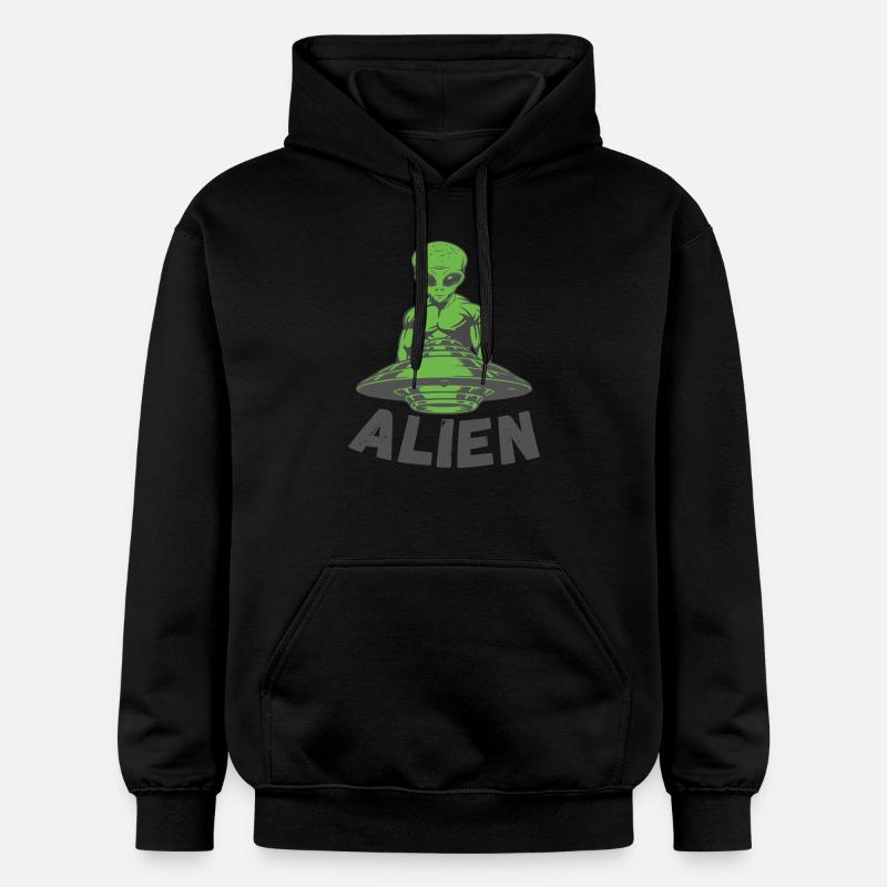 Rencontre d’OVNI extraterrestre vert - Sweat à capuche Softstyle® Gildan Unisexe - noir