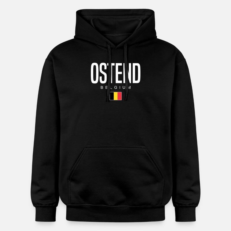 Ostende, Belgique - Sweat à capuche Softstyle® Gildan Unisexe - noir