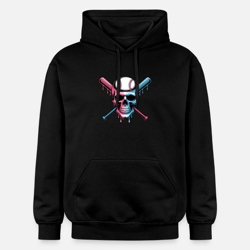 Baseball Skull Batte de Baseball - Sweat à capuche Softstyle® Gildan Unisexe - noir