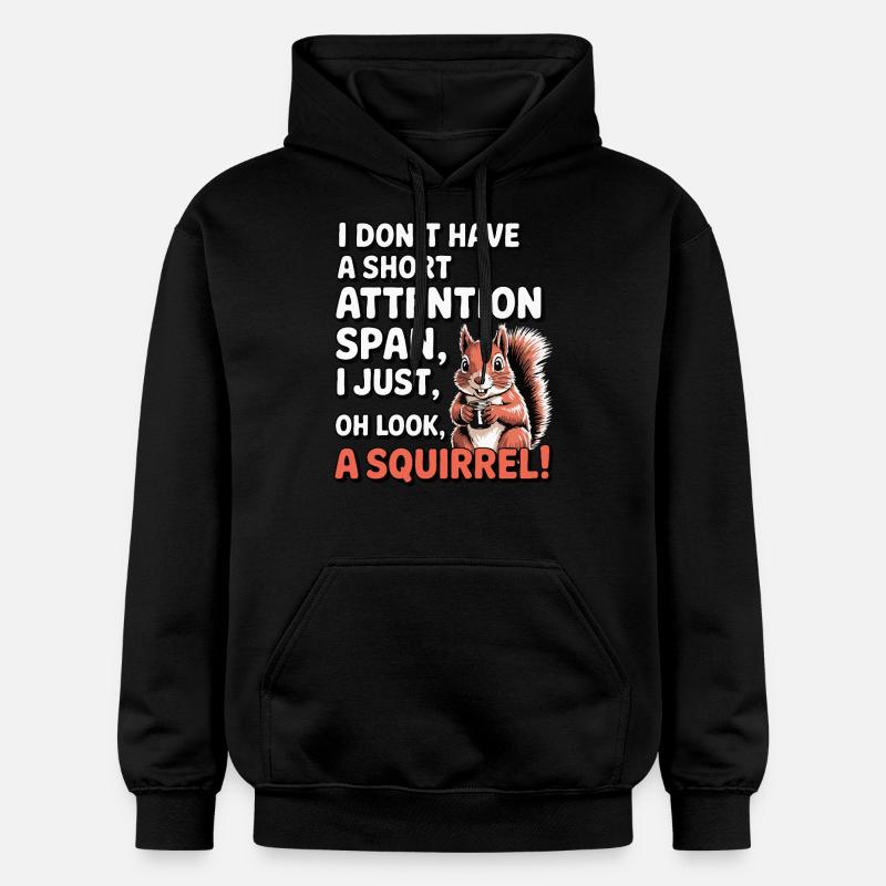 ADHS? Oh schau, ein Eichhörnchen! - Gildan Unisex Softstyle® Midweight Hoodie - Schwarz