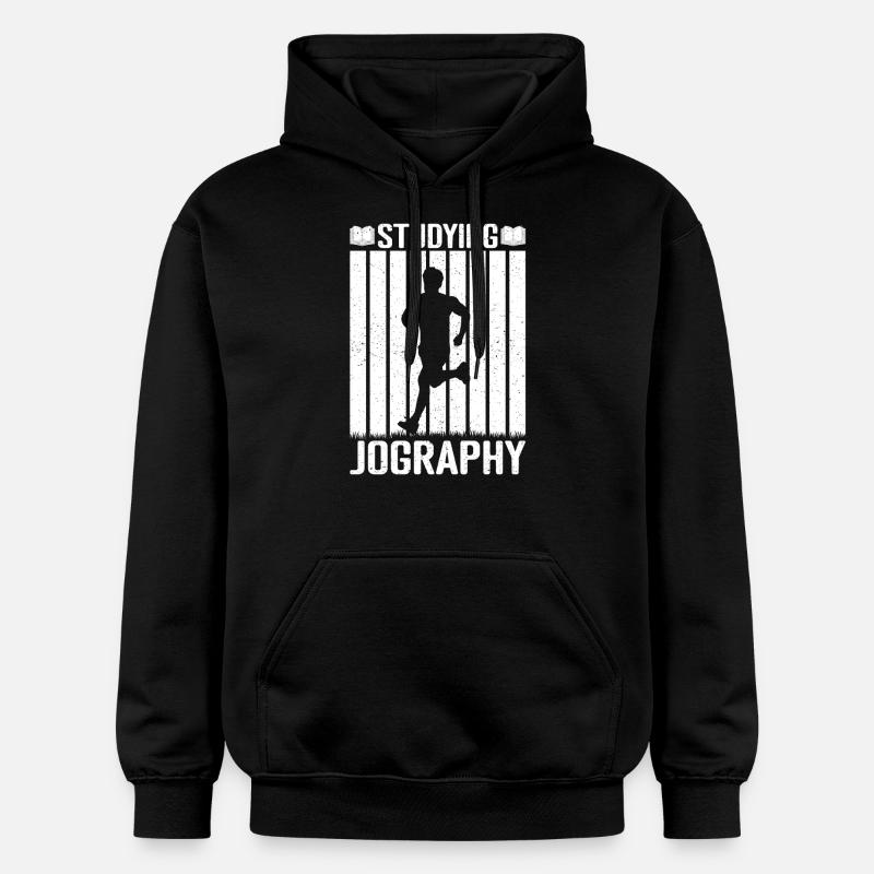 Marathon Runner Studying Jography Running - Gildan Unisex Softstyle® Midweight Hoodie - Schwarz