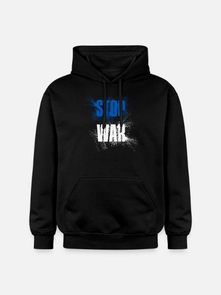STOP OORLOG – GEEN OORLOG – VREDE – Nationale Kleuren Israël - Gildan uniseks Softstyle® Midweight hoodie - zwart