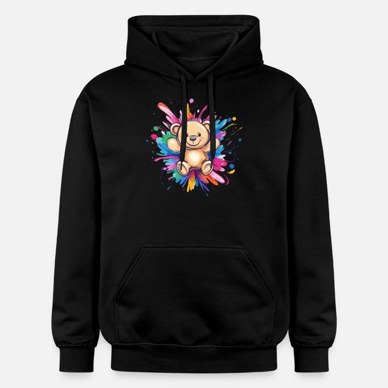 Teddybär Farbexplosion - Gildan Unisex Softstyle® Midweight Hoodie - Schwarz