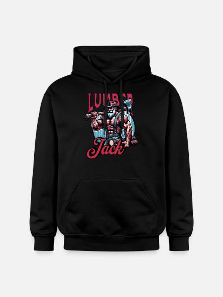 Lumberjack with Axe - Lumberjack - Gildan Unisex Softstyle® Midweight Hoodie - black