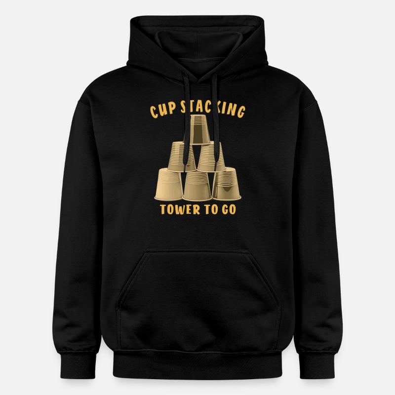 CUP STACKING TOWER TO GO - Gildan Unisex Softstyle® Midweight Hoodie - black