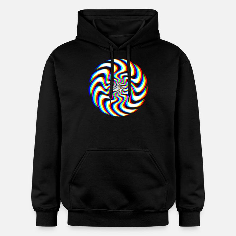 Spirale Glitch – Illusion Optique - Sweat à capuche Softstyle® Gildan Unisexe - noir