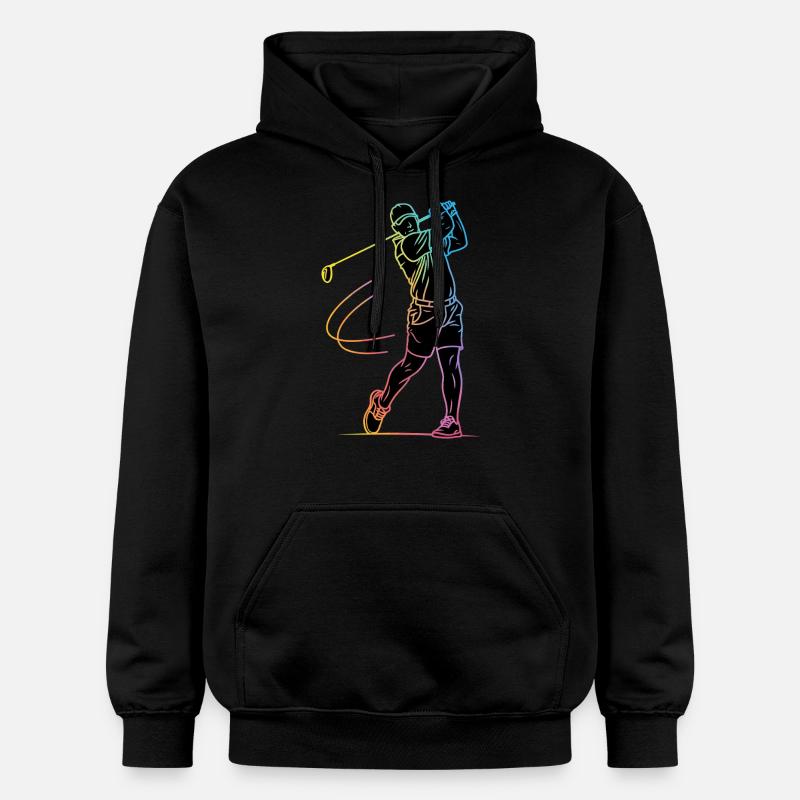 Golfeur Silhouette Golf - Sweat à capuche Softstyle® Gildan Unisexe - noir