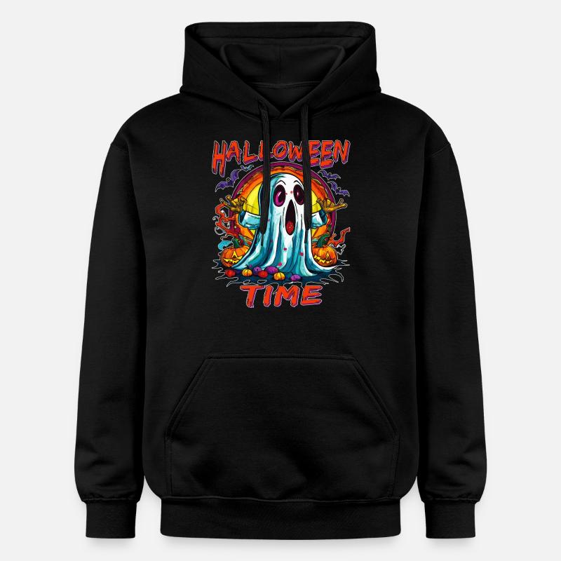 L’HEURE D’HALLOWEEN - Sweat à capuche Softstyle® Gildan Unisexe - noir