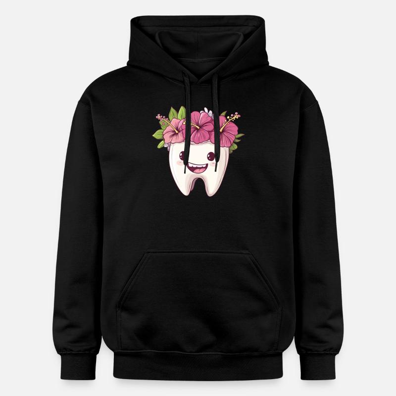 Dent à l’hibiscus - Sweat à capuche Softstyle® Gildan Unisexe - noir