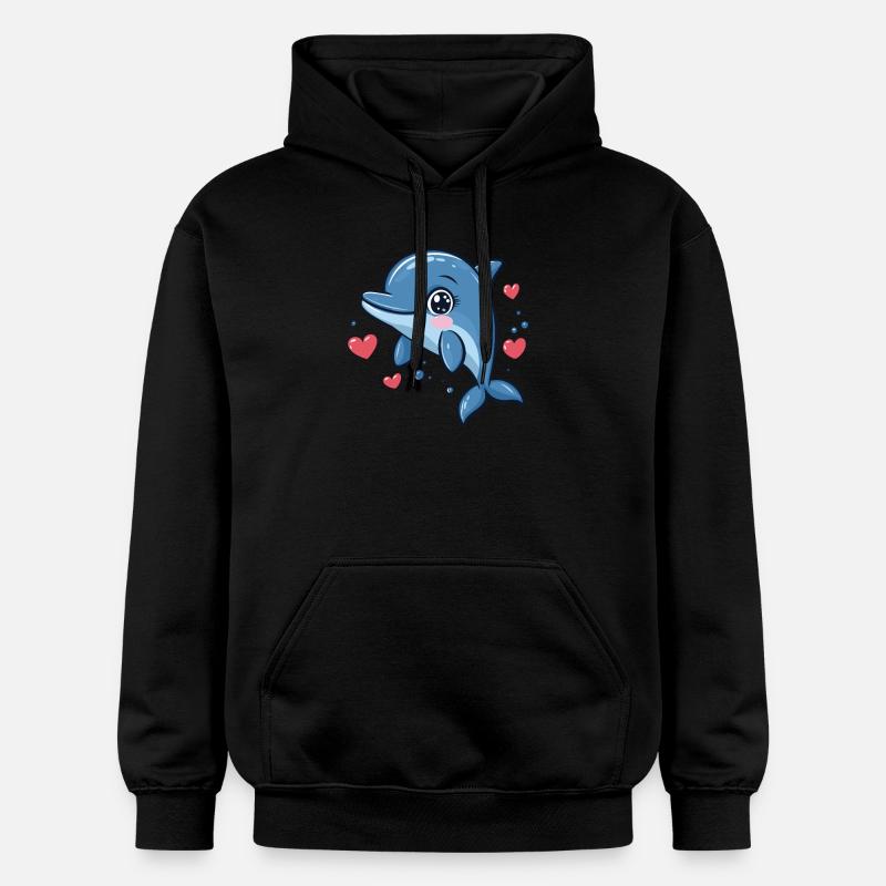 Dauphin copieux - Sweat à capuche Softstyle® Gildan Unisexe - noir