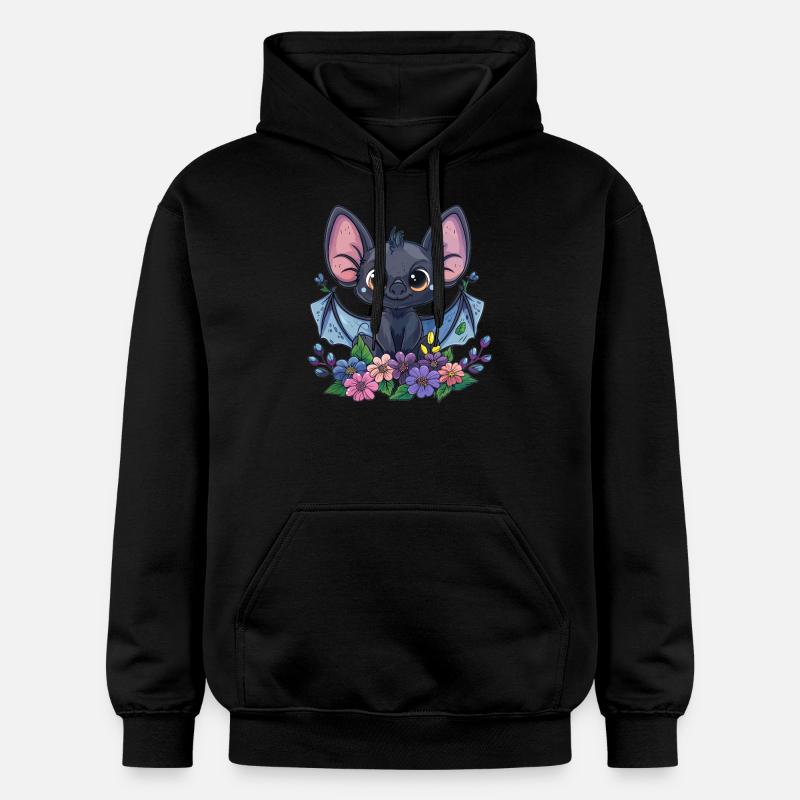 Chauve-souris fleur ludique - Sweat à capuche Softstyle® Gildan Unisexe - noir