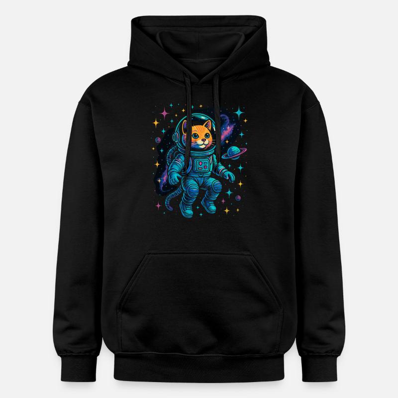 Chat de l’espace - Chat astronaute - Sweat à capuche Softstyle® Gildan Unisexe - noir