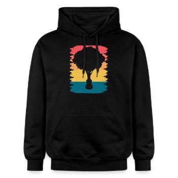 Yggdrasil Nature Musicien Arbre De Vie - Sweat à capuche Softstyle® Gildan Unisexe - noir - Devant - Marisol (170cm) & Nik (191cm)