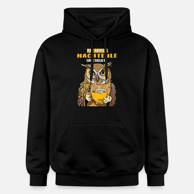 FLEIßIGE NACHTEULE IM EINSATZ - Gildan Unisex Softstyle® Midweight Hoodie - Schwarz