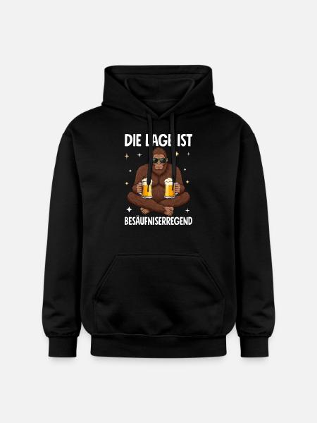 The situation is drunkenness - Gildan Unisex Softstyle® Midweight Hoodie - black