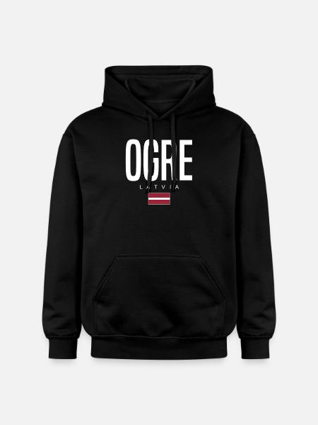Ogre, Latvia - Gildan Unisex Softstyle® Midweight Hoodie - black