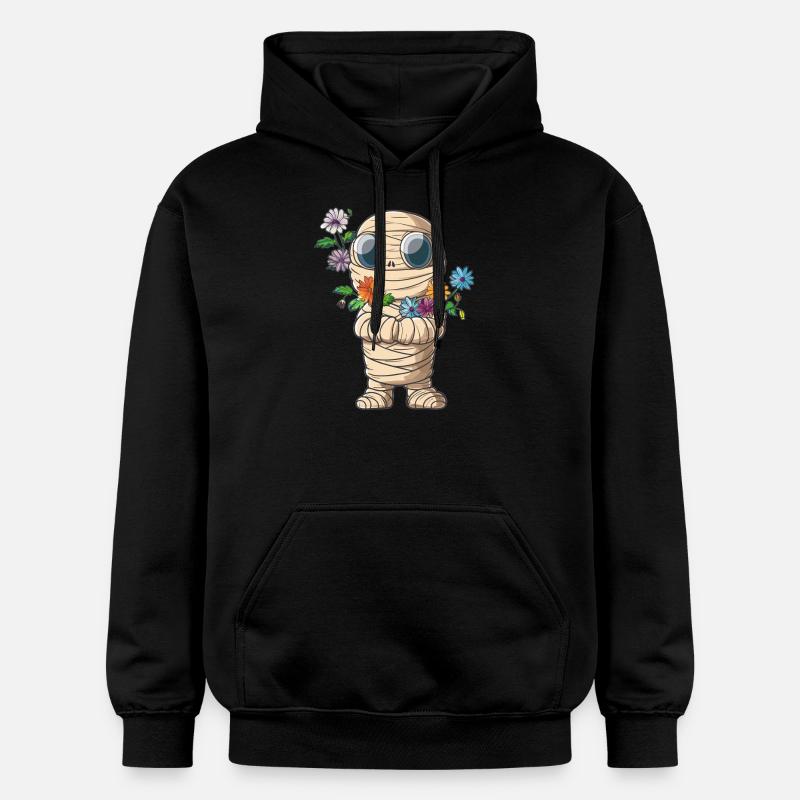 Momie avec des fleurs - Sweat à capuche Softstyle® Gildan Unisexe - noir