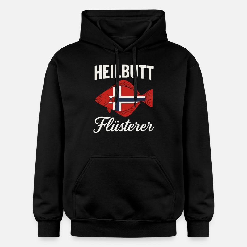 Heilbutt Flüsterer Norwegen Flagge - Gildan Unisex Softstyle® Midweight Hoodie - Schwarz