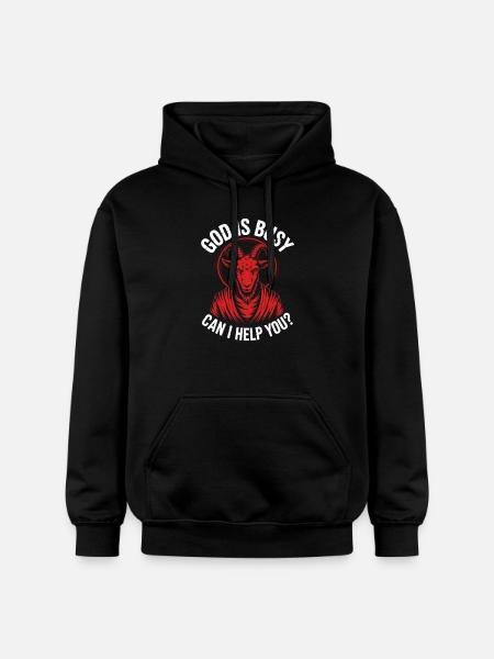 Dieu est occupé ! Athéisme Satanisme - Sweat à capuche Softstyle® Gildan Unisexe - noir