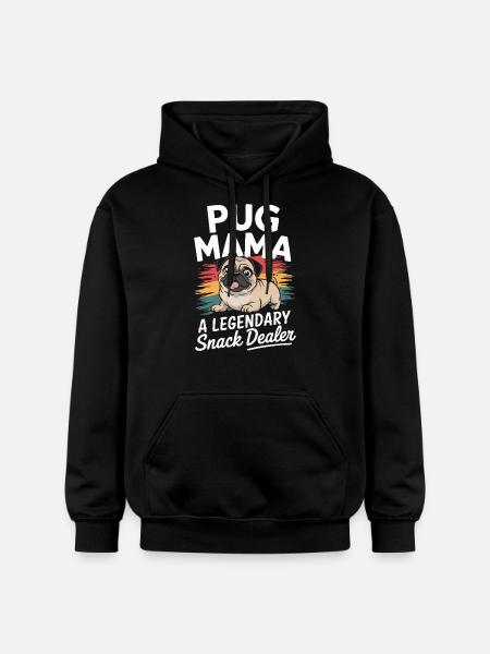 Pug Mama, Legendary Snack Dealer - Gildan Unisex Softstyle® Midweight Hoodie - black